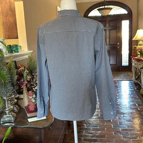 Brooks Brothers Black/white gingham fitted button up shirt sz12 - Picture 4 of 11